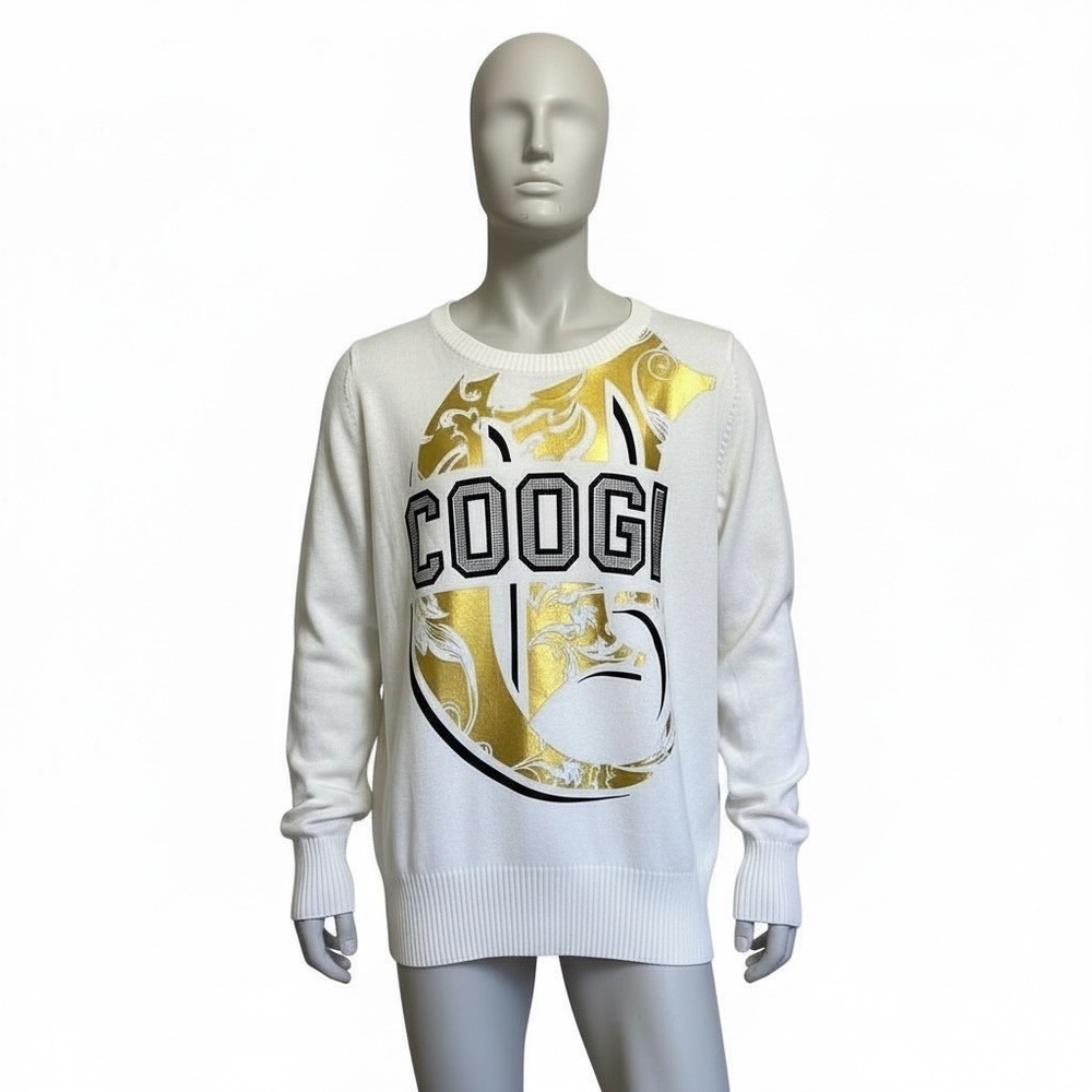 COOGI Gold Logo Mens Long Sleeve Shirt Sz 3X New Money Streetwear Urban Hip Hop